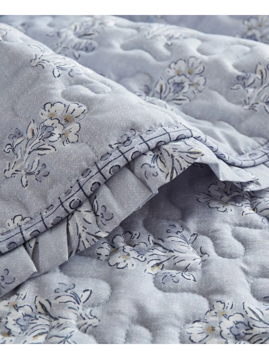 Комплект постельного белья Linwood Ruffle из 3 предметов, размер Queen Madison Park — изображение 4 из 5, синий