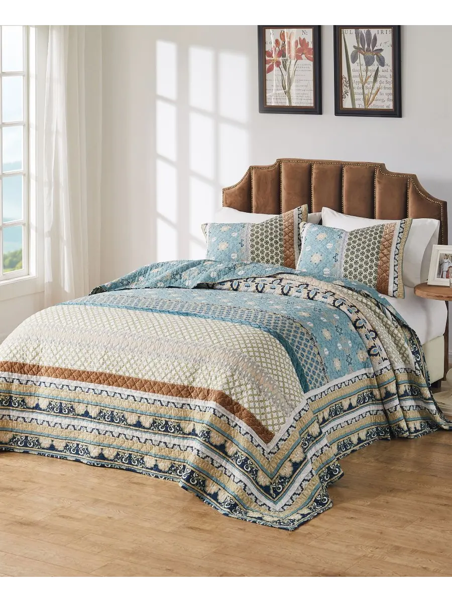 Комплект постельного белья thalia из 3 предметов, размер king. Greenland Home Fashions — изображение 1 из 5, синий