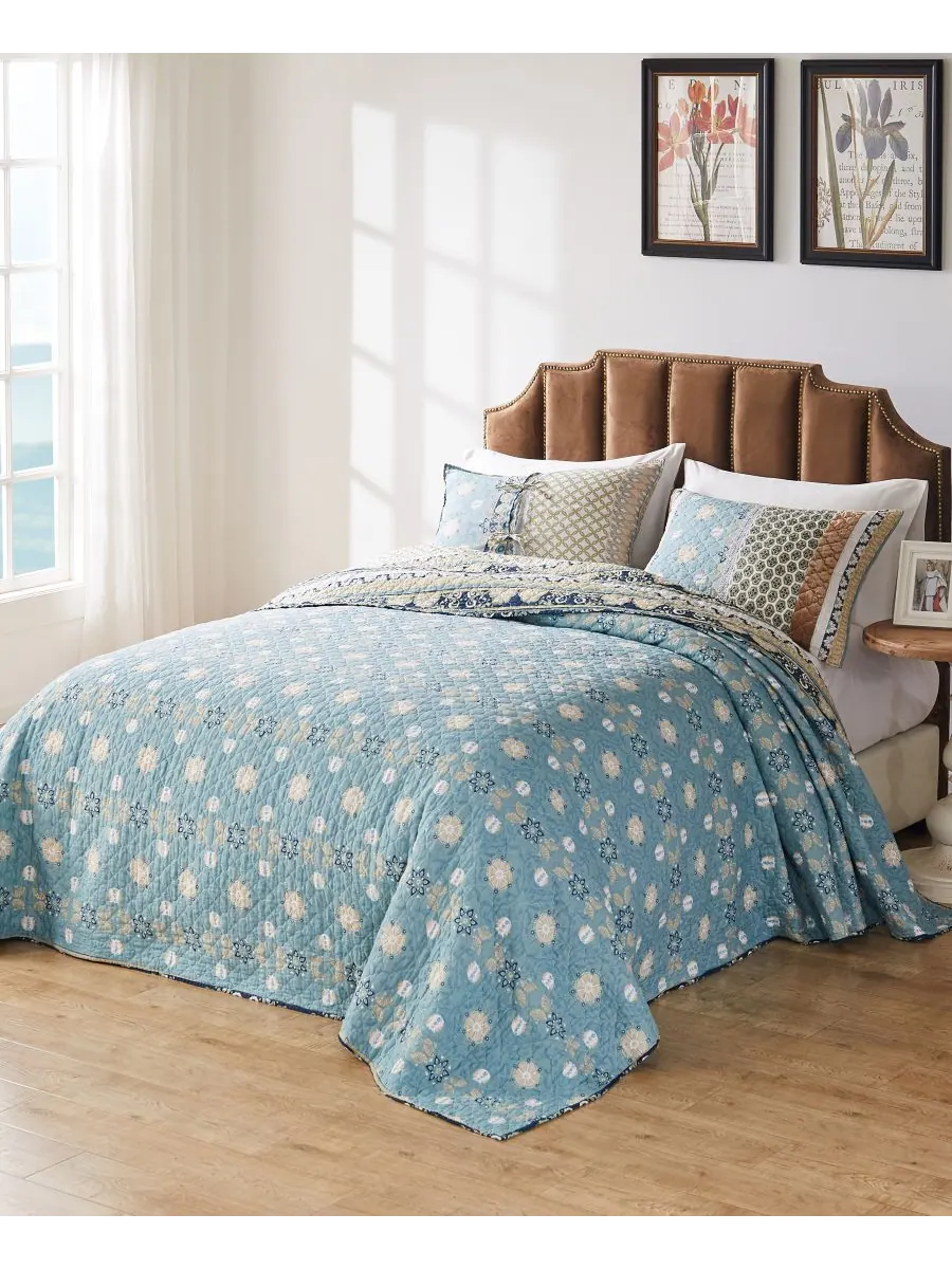 Комплект постельного белья thalia из 3 предметов, размер king. Greenland Home Fashions — изображение 2 из 5, синий