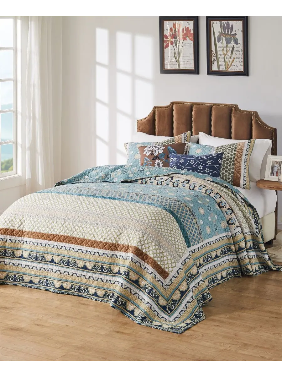 Комплект постельного белья thalia из 3 предметов, размер king. Greenland Home Fashions — изображение 3 из 5, синий