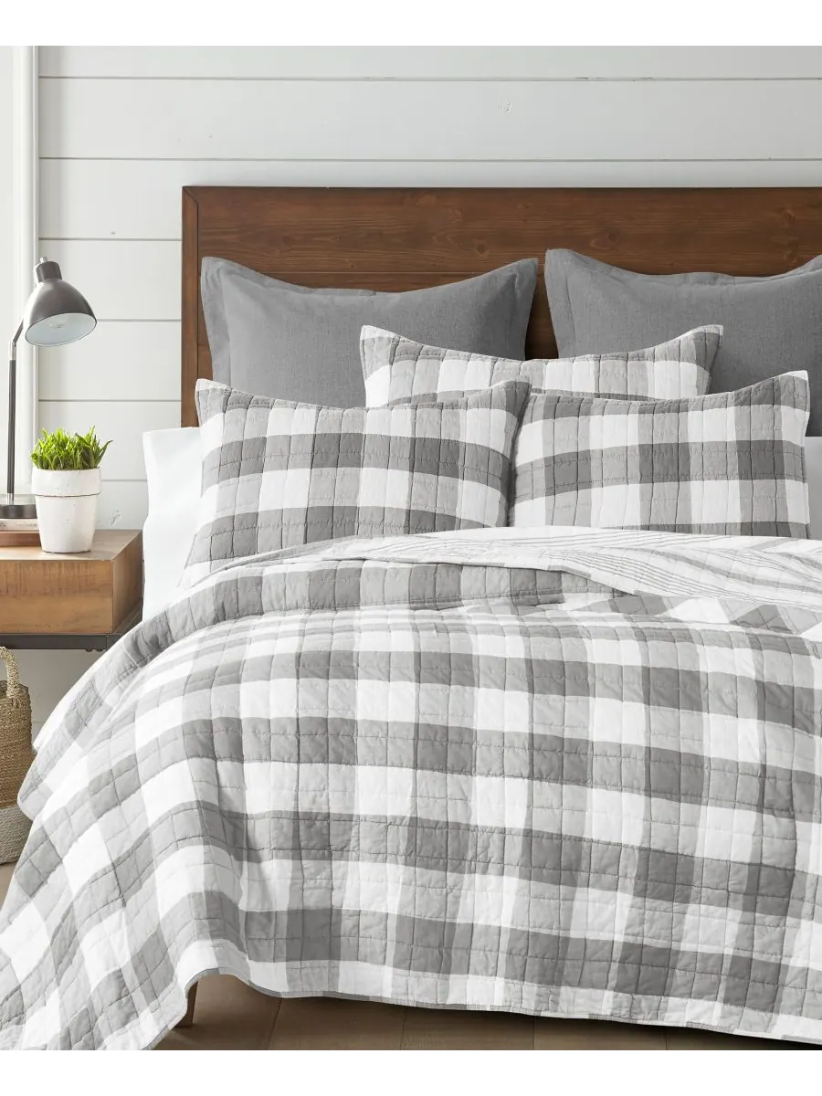 Комплект постельного белья camden buffalo check из 3 предметов, размер full. Levtex — изображение 2 из 5, серый