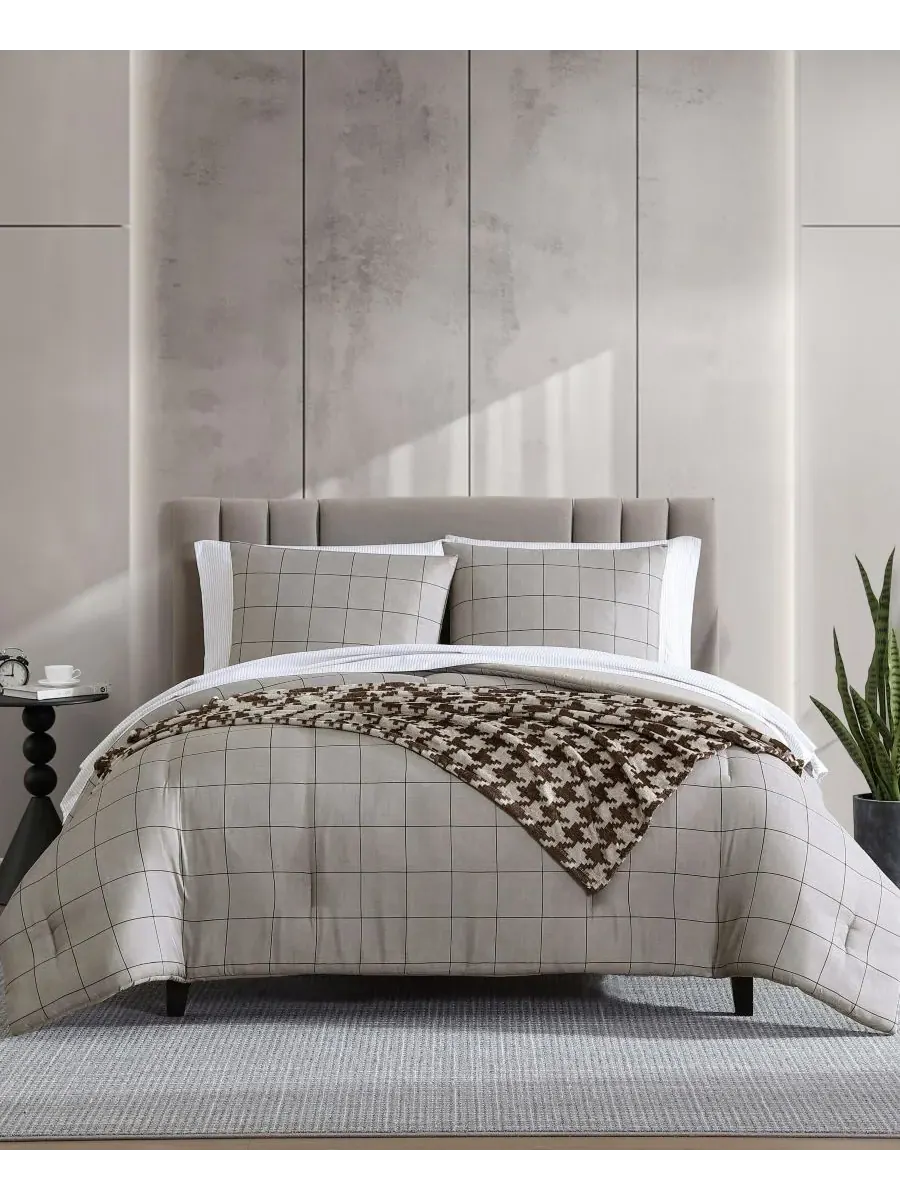 Комплект постельного белья Holden Grid Kenneth Cole New York, пустынно-коричневый, размер Queen — изображение 1 из 9