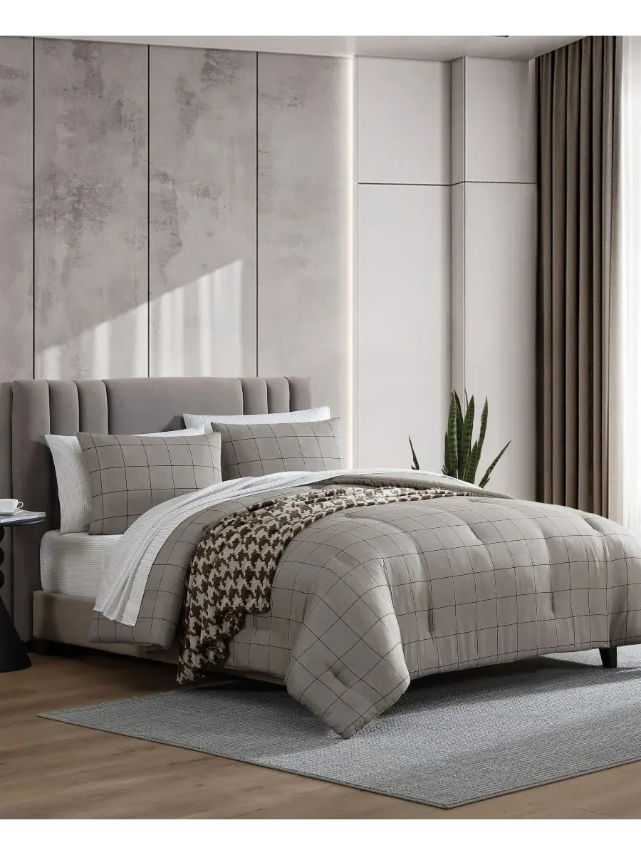 Комплект постельного белья Holden Grid Kenneth Cole New York, пустынно-коричневый, размер Queen — изображение 6 из 9