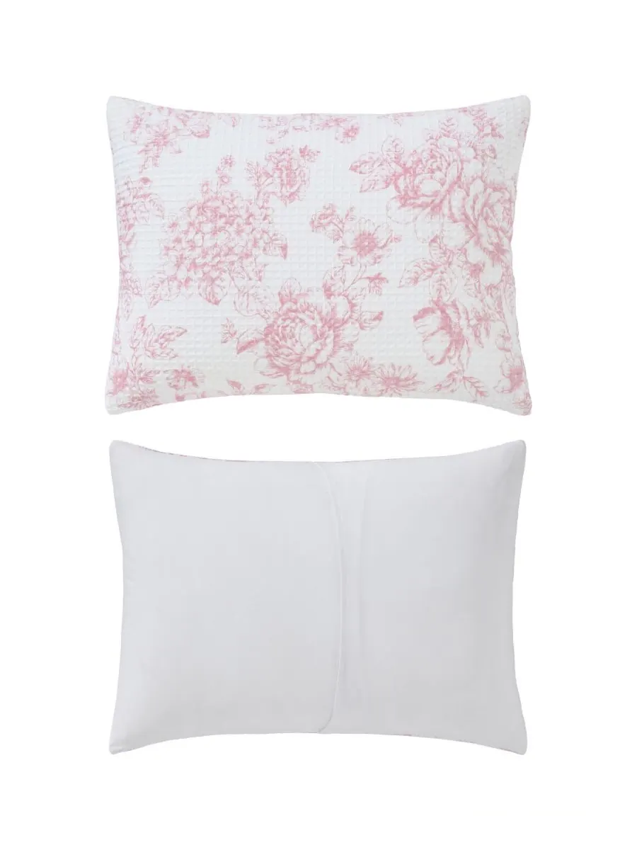 Комплект постельного белья Delphine Poly Waffle, 2 предмета, размер Twin Laura Ashley — изображение 7 из 7, розовый