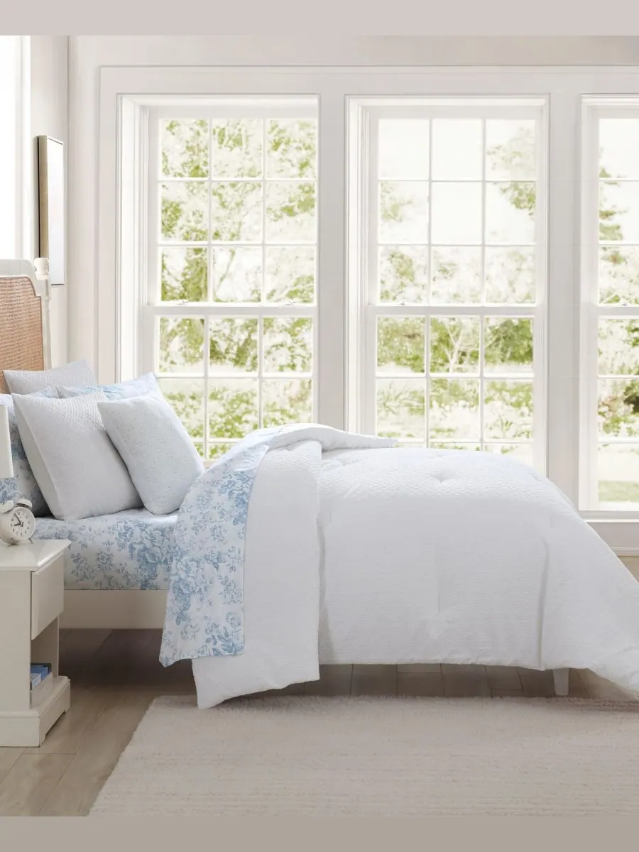 Комплект постельного белья Margaret из 8 предметов, размер Full Laura Ashley — изображение 3 из 10, белый