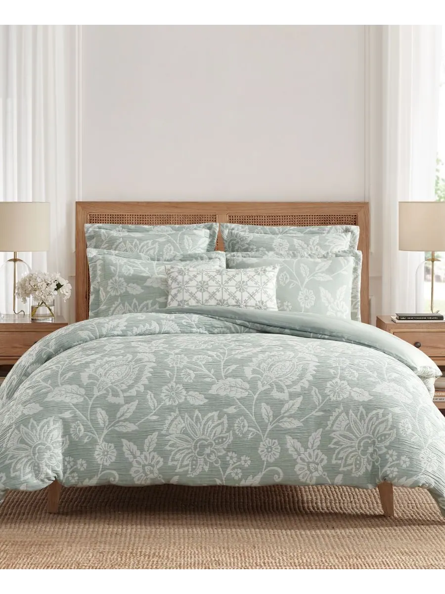 Комплект постельного белья Sarrah Textured из 3 предметов, размер King/California King Levtex — изображение 2 из 4, шалфейный