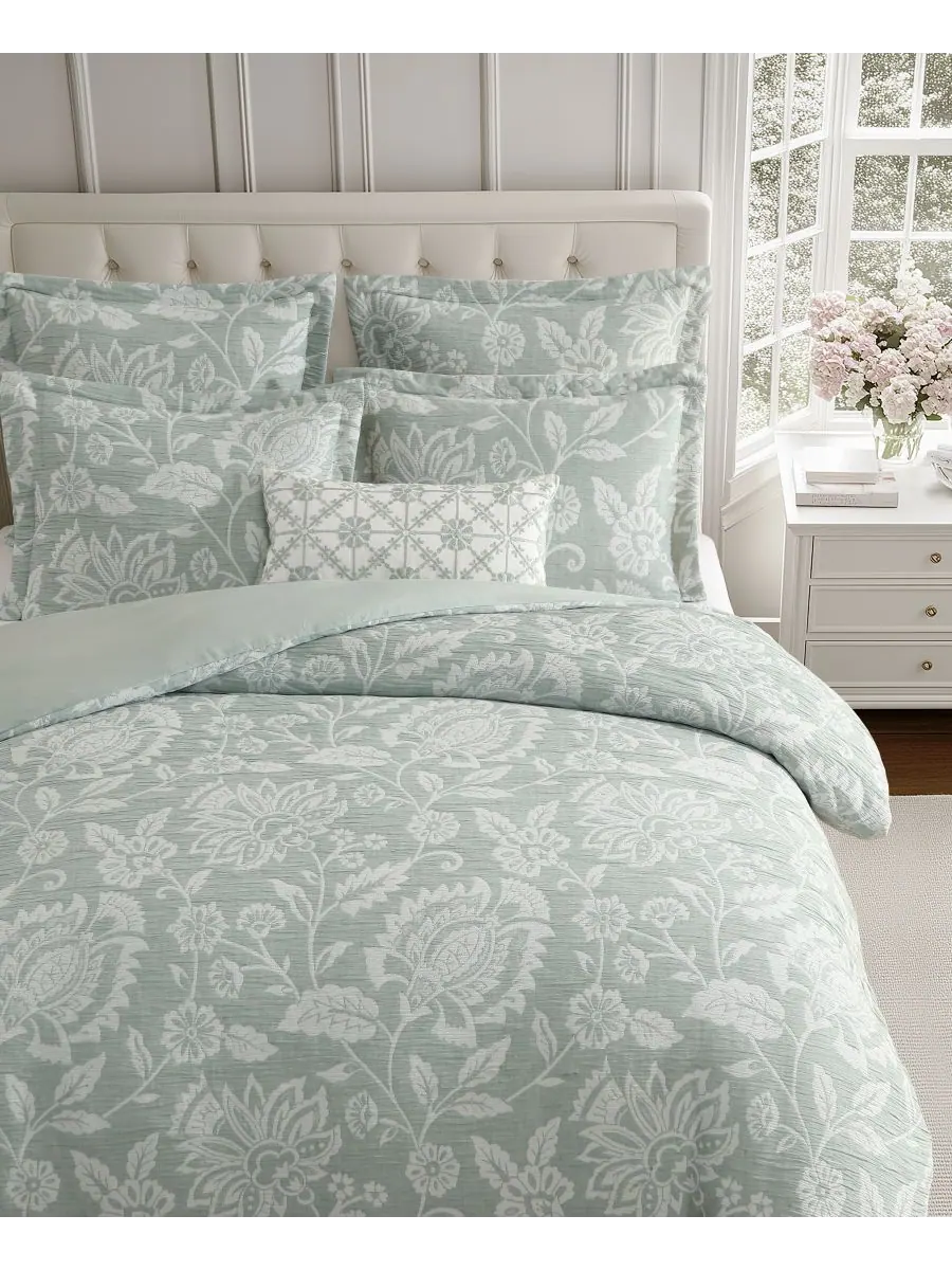 Комплект постельного белья Sarrah Textured из 3 предметов, размер King/California King Levtex — изображение 3 из 4, шалфейный