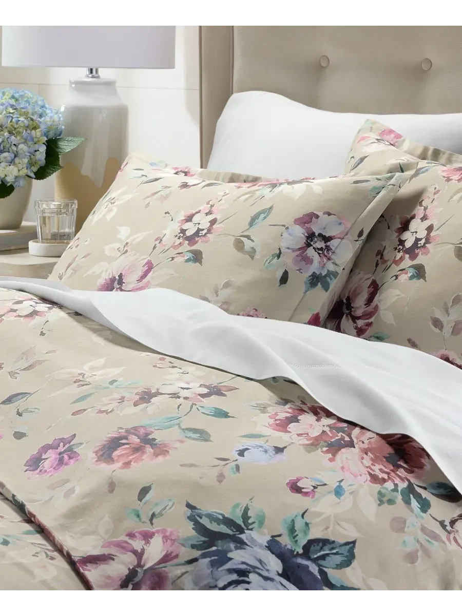 Комплект пододеяльников с цветочным принтом Ophelia Floral Charter Club — изображение 2 из 8, бежевый