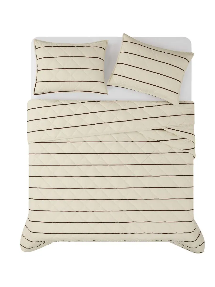 Комплект стеганого покрывала Hayward Stripe 2-Piece, Twin/Twin XL Brooklyn Loom — изображение 3 из 5