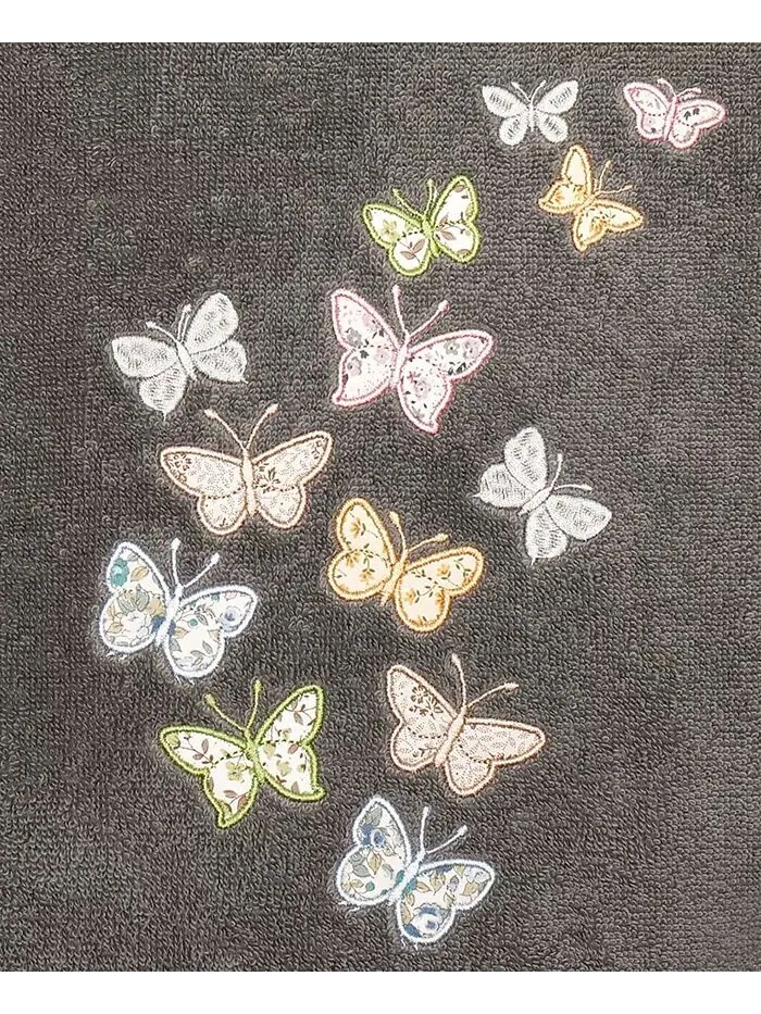 Набор украшенных полотенец Linum Home Mariposa из турецкого хлопка — изображение 3 из 7, темно-серый