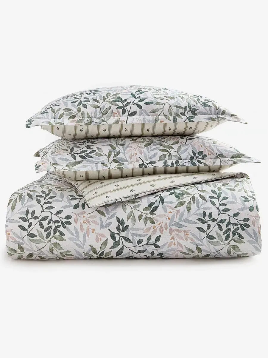Комплект пододеяльника Linden Vines Print, 2 предмета, Twin/Twin XL Charter Club — изображение 3 из 10, зеленый