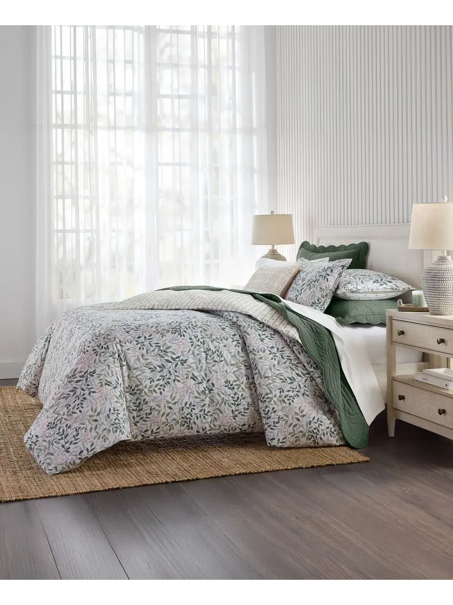 Комплект пододеяльника Linden Vines Print, 2 предмета, Twin/Twin XL Charter Club — изображение 8 из 10, зеленый