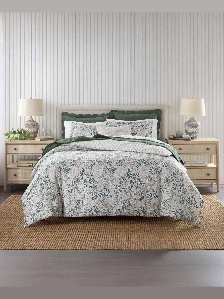 Комплект пододеяльника Linden Vines Print, 2 предмета, Twin/Twin XL Charter Club — изображение 9 из 10, зеленый