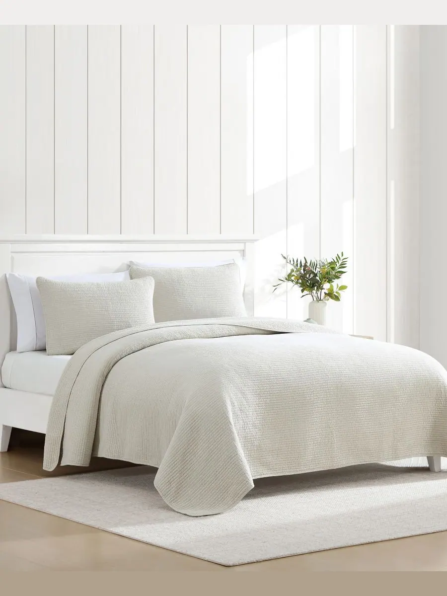 Комплект постельного белья Seashore Stitch Washed, 2 предмета, размер Twin Nautica — изображение 2 из 7, бежевый