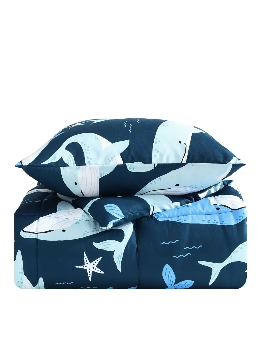 Комплект постельного белья Finnian Whales из микрофибры, 4 предмета, размер Full/Queen Nautica — изображение 6 из 10