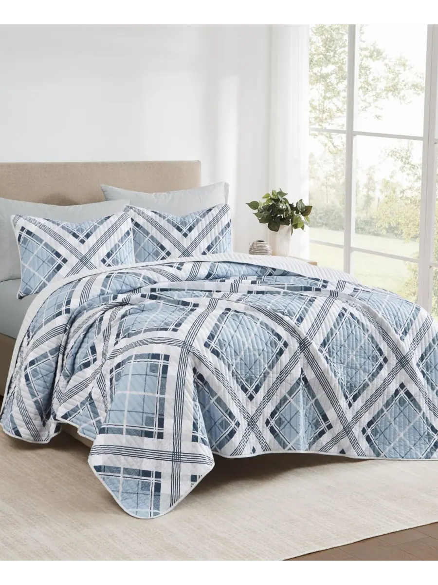 Комплект постельного белья Lars Plaid из 2 предметов, размер Twin/Twin XL Truly Soft — изображение 1 из 4, синий