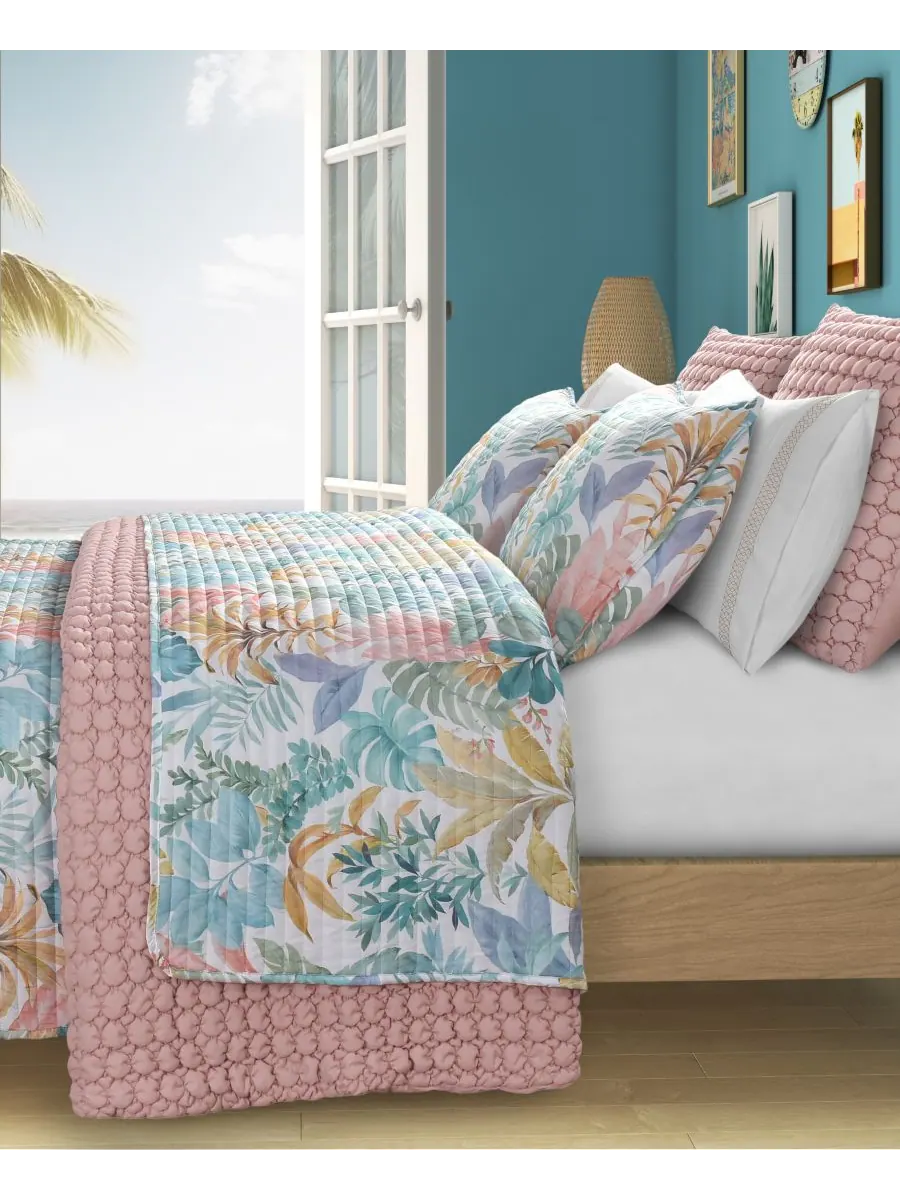 Комплект постельного белья Bold Bahama из 3 предметов, размер Full/Queen J by J Queen — изображение 3 из 6, голубой