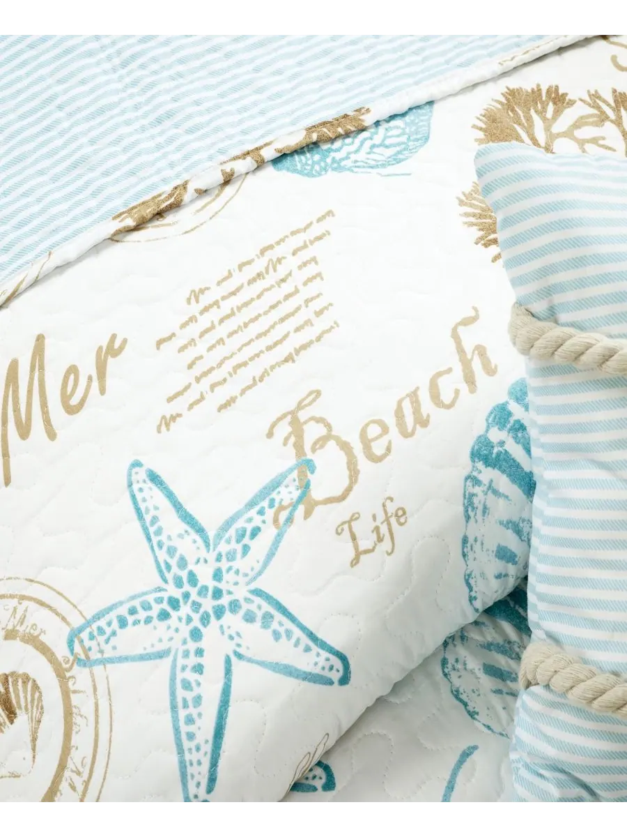 Комплект постельного белья Harbor Life из 5 предметов, размер Twin/Twin XL Lush Decor — изображение 3 из 5, синий
