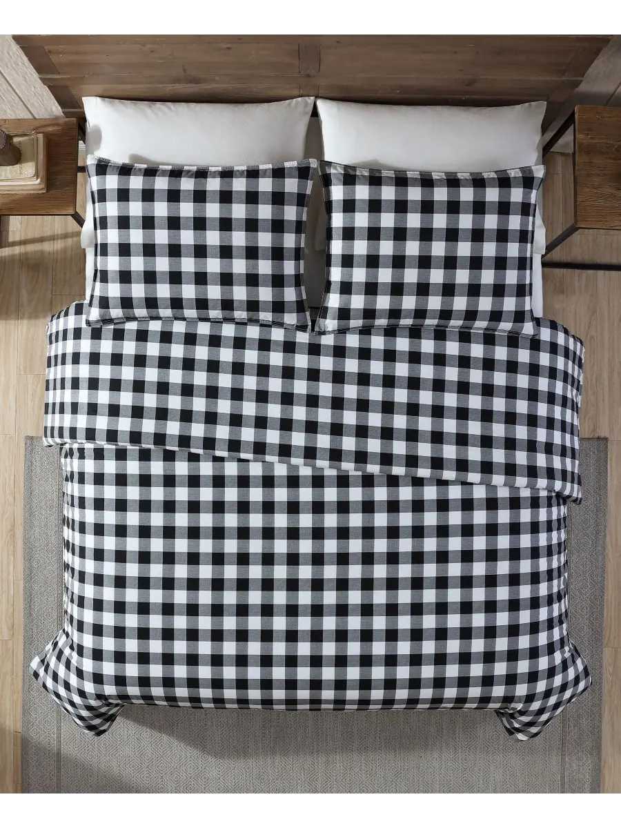 Комплект постельного белья Mountain Plaid из хлопка, двусторонний, 3 предмета, размер King Eddie — изображение 3 из 10