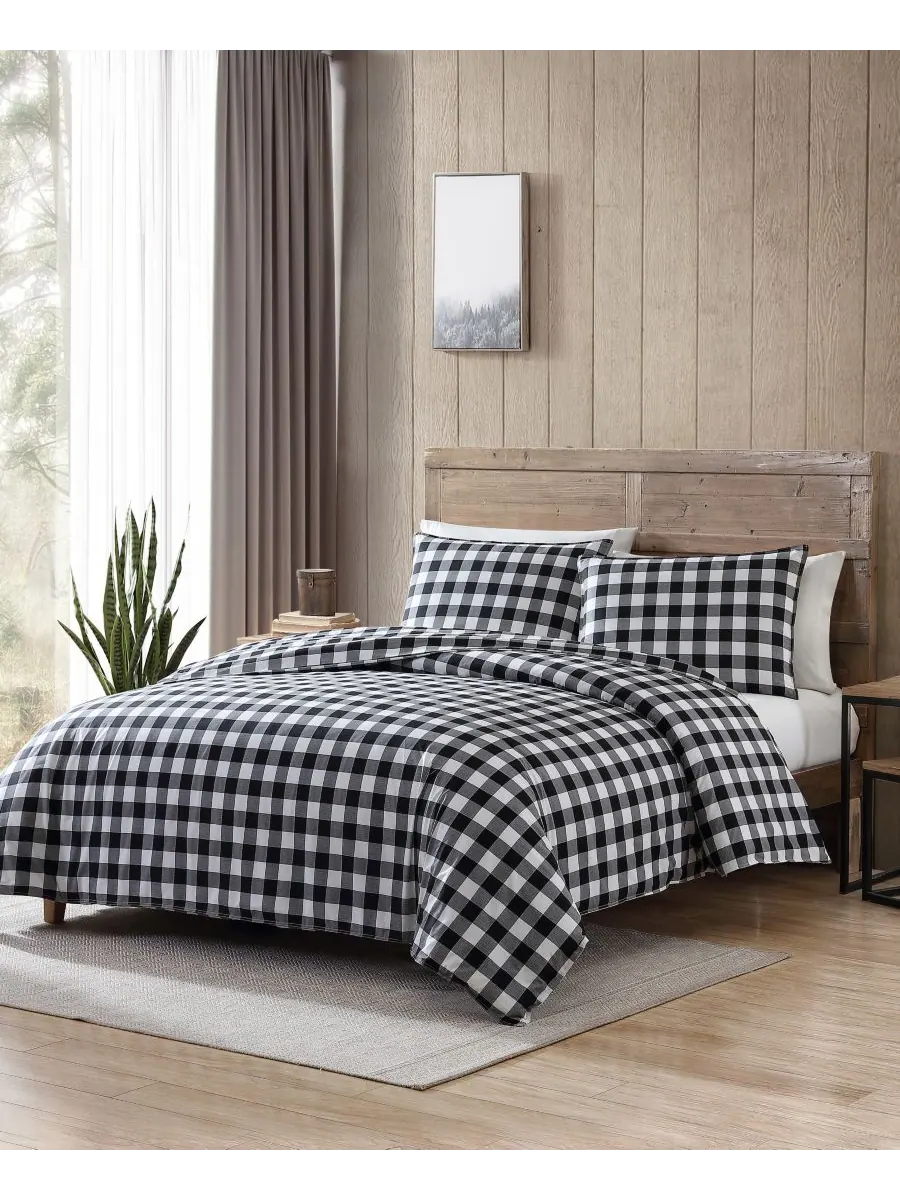 Комплект постельного белья Mountain Plaid из хлопка, двусторонний, 3 предмета, размер King Eddie — изображение 4 из 10