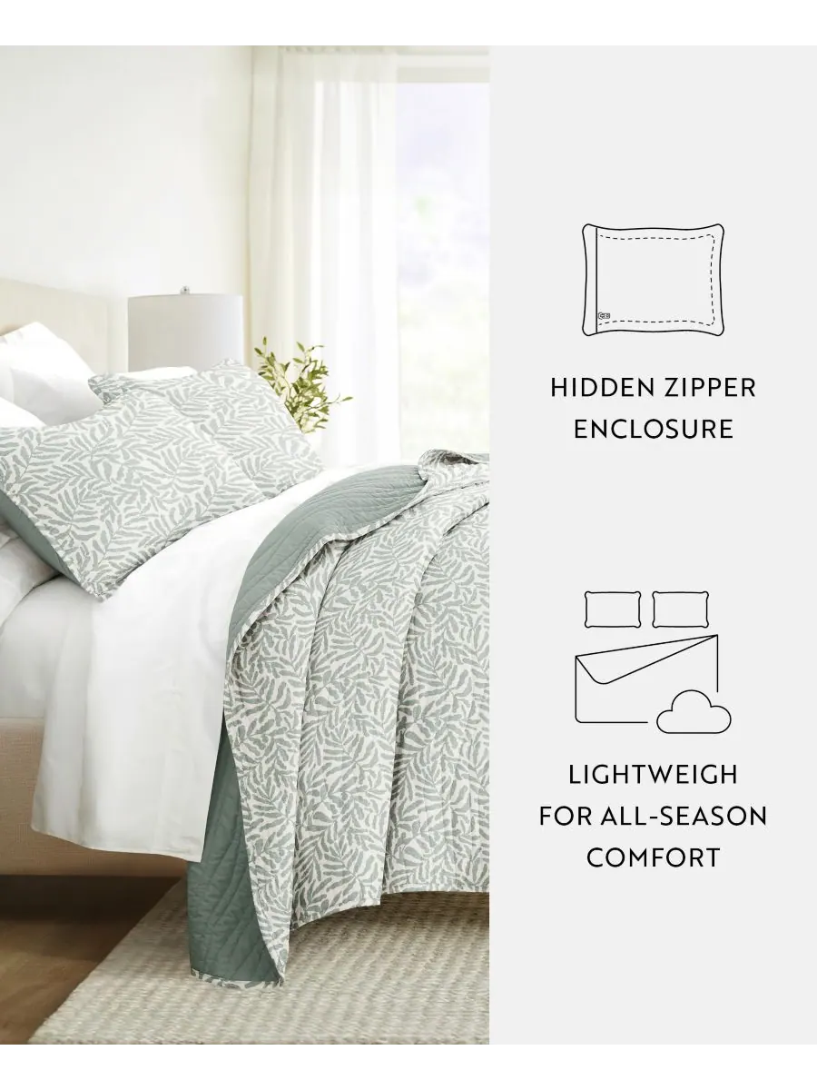 Двусторонний комплект постельного белья Tossed Ferns, 2 предмета, размер Twin/Twin XL ienjoy Home — изображение 6 из 10