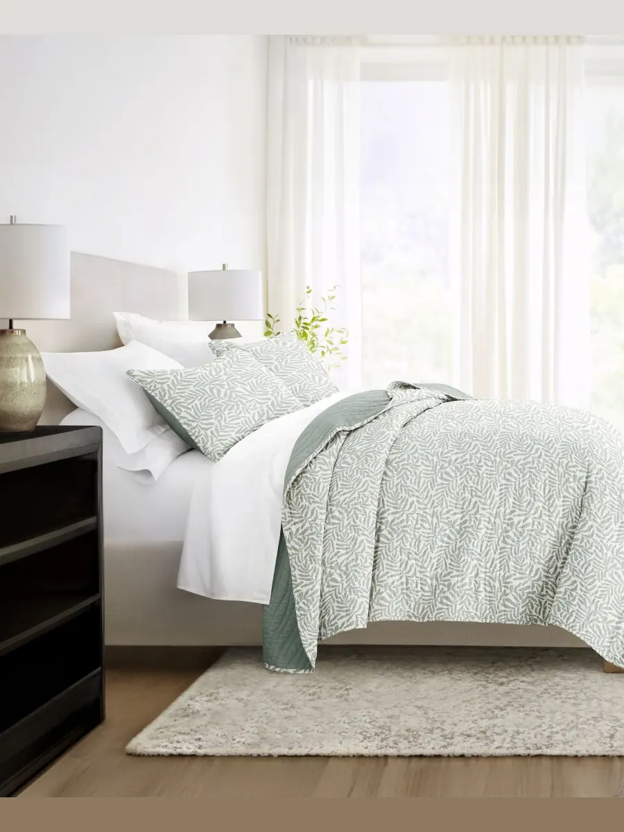 Двусторонний комплект постельного белья Tossed Ferns, 2 предмета, размер Twin/Twin XL ienjoy Home — изображение 8 из 10