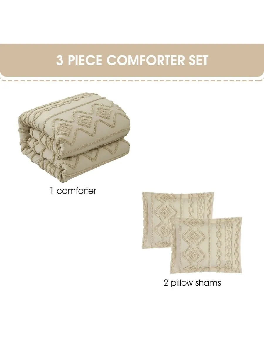 Комплект постельного белья aluma geometric из 3 предметов, размер full. Stratford Park — изображение 5 из 5, бежевый