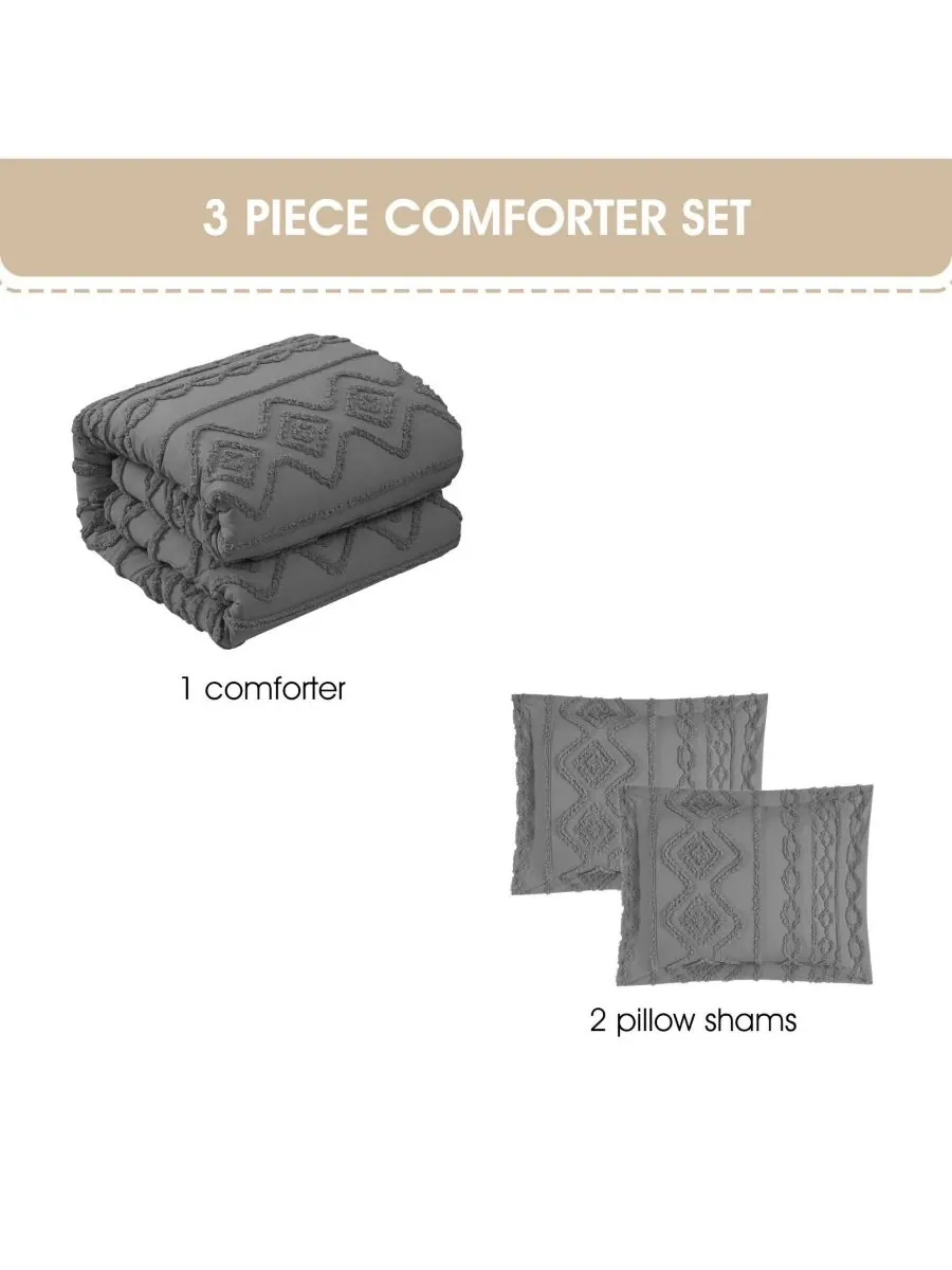 Комплект постельного белья aluma geometric из 3 предметов, размер full. Stratford Park — изображение 5 из 5, серый