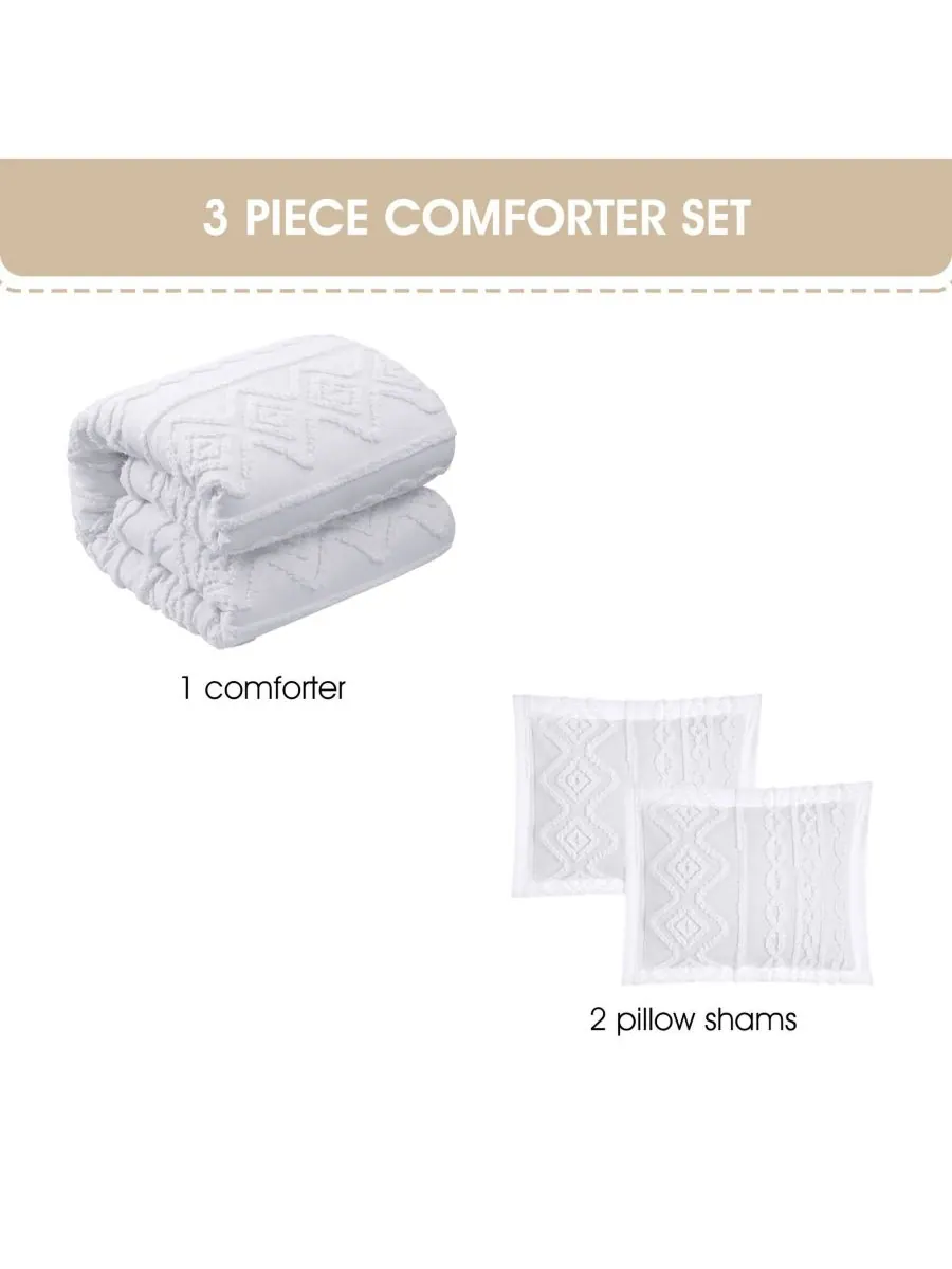 Комплект постельного белья aluma geometric из 3 предметов, размер full. Stratford Park — изображение 5 из 5, белый
