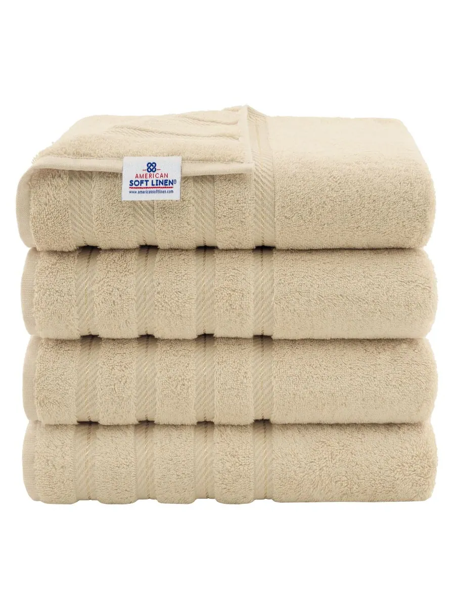 Набор из 4 банных полотенец Edison Luxury из 100% турецкого хлопка American Soft Linen