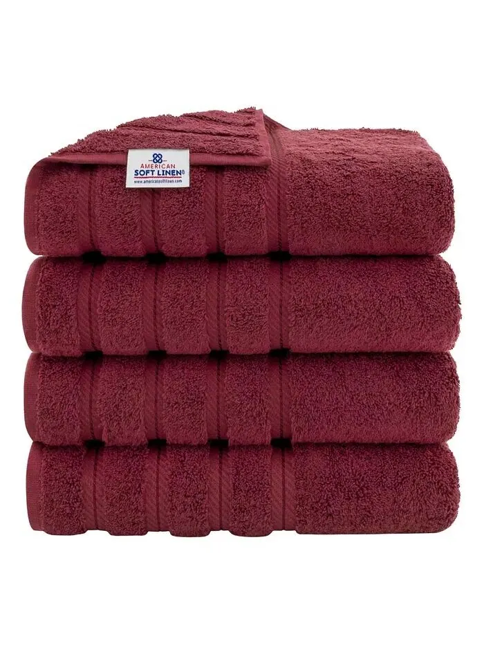Роскошный набор банных полотенец American Soft Linen Edison из 100% турецкого хлопка, 4 шт