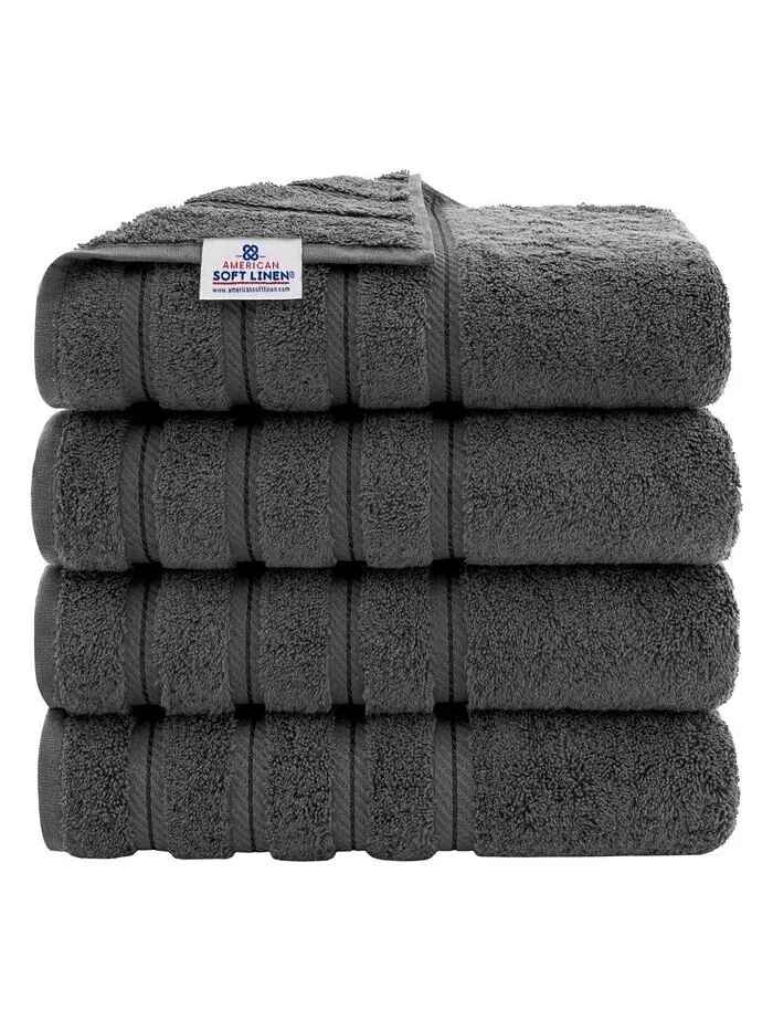 Роскошный набор банных полотенец American Soft Linen Edison из 100% турецкого хлопка, 4 шт