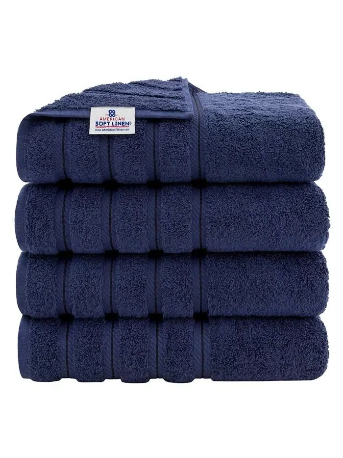 Роскошный набор банных полотенец American Soft Linen Edison из 100% турецкого хлопка, 4 шт