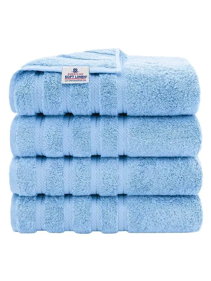 Роскошный набор банных полотенец American Soft Linen Edison из 100% турецкого хлопка, 4 шт