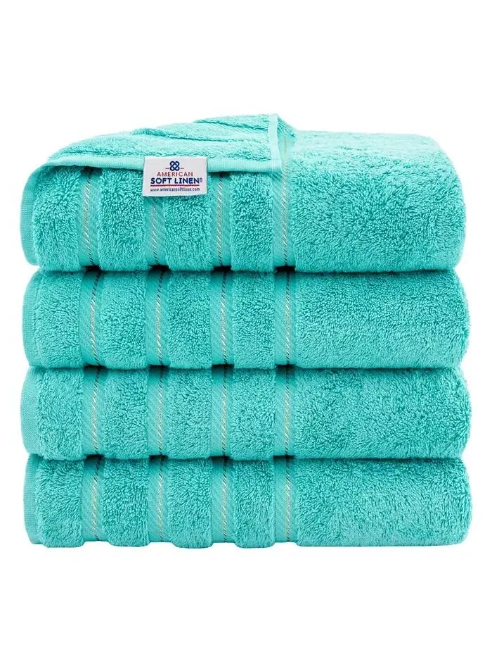 Роскошный набор банных полотенец American Soft Linen Edison из 100% турецкого хлопка, 4 шт