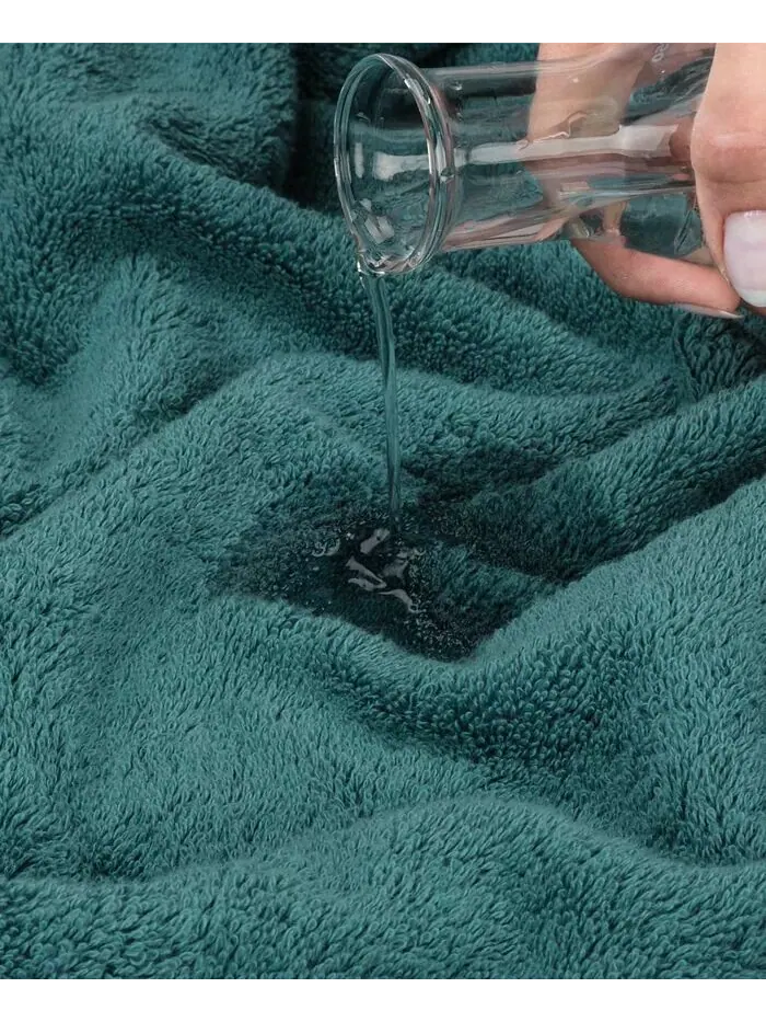 Роскошный набор банных полотенец American Soft Linen Edison из 100% турецкого хлопка, 4 шт — изображение 4 из 5, синий