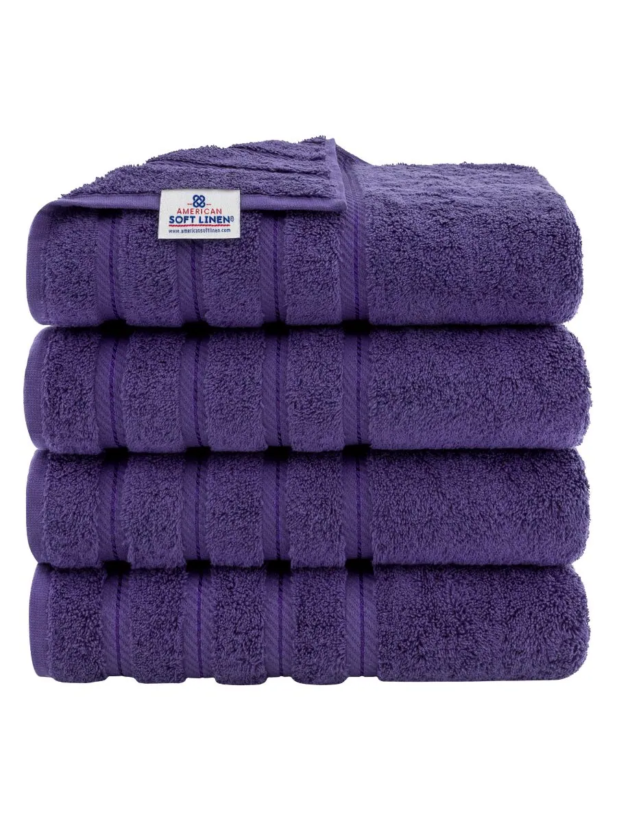 Набор из 4 банных полотенец Edison Luxury из 100% турецкого хлопка American Soft Linen
