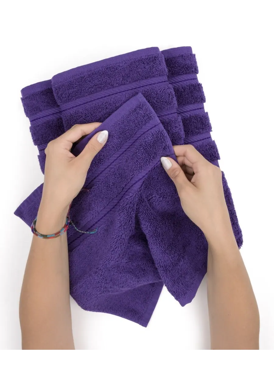 Набор из 4 банных полотенец Edison Luxury из 100% турецкого хлопка American Soft Linen — изображение 3 из 5, фиолетовый