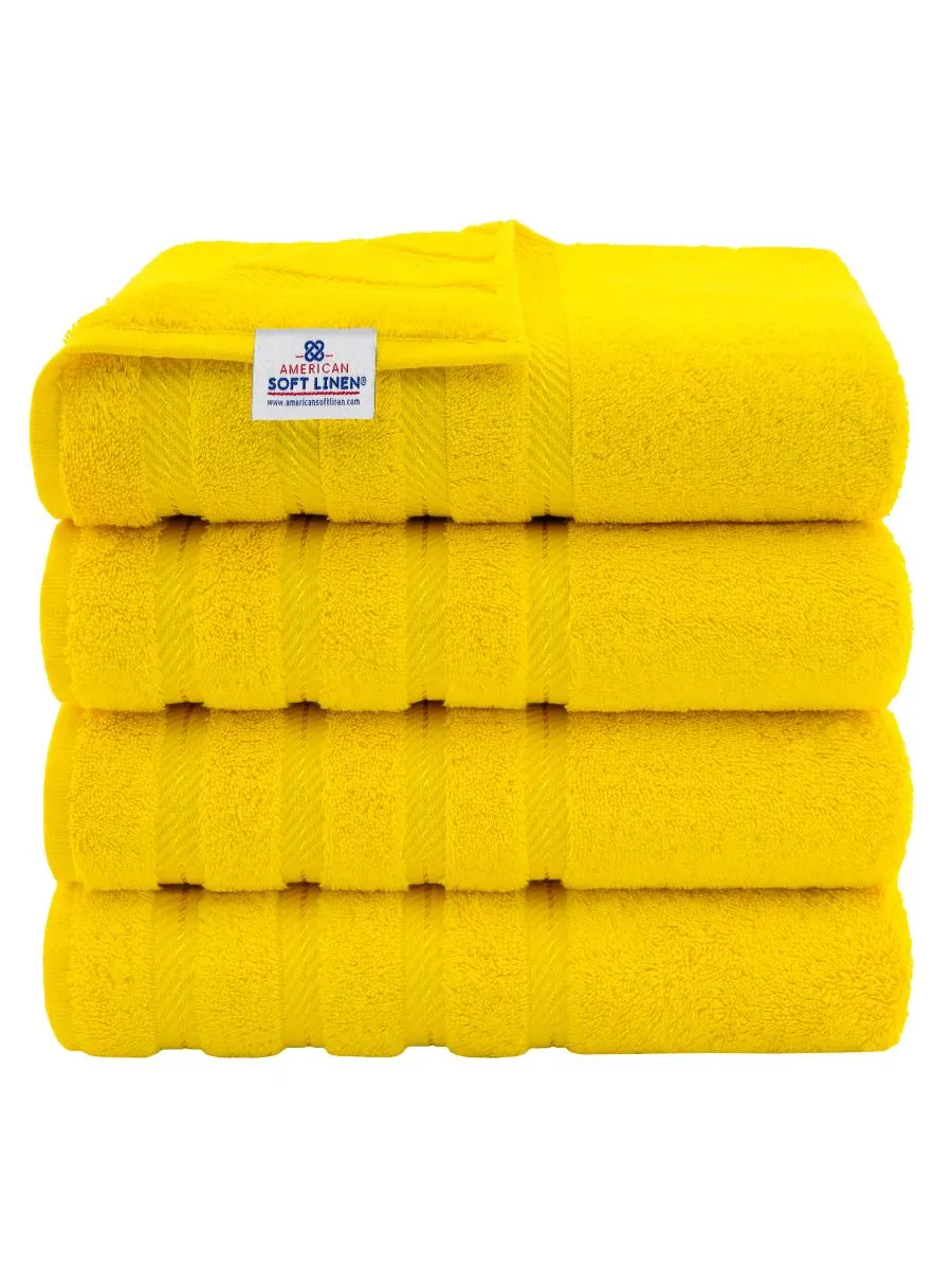 Набор из 4 банных полотенец Edison Luxury из 100% турецкого хлопка American Soft Linen