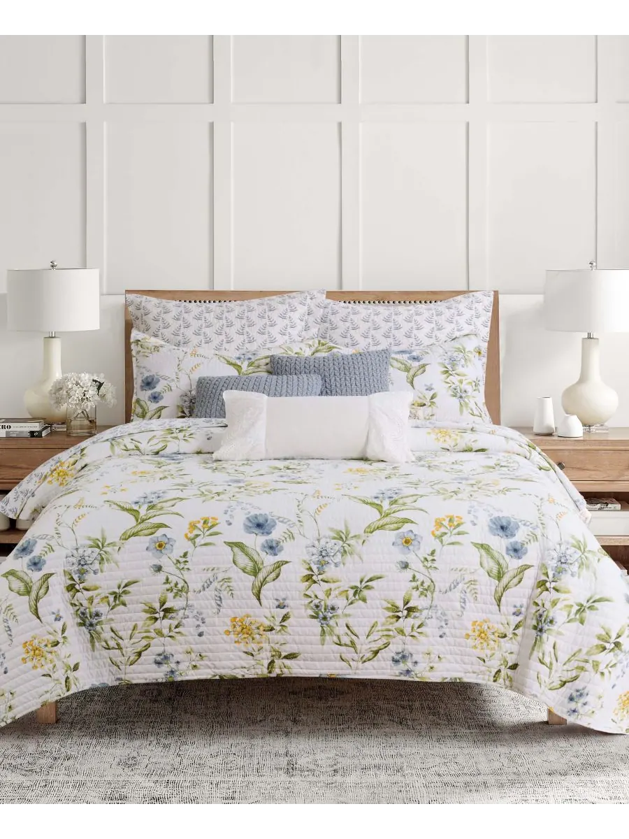 Комплект постельного белья Viviana Watercolor Floral, 2 предмета, размер Twin Levtex — изображение 2 из 5, синий