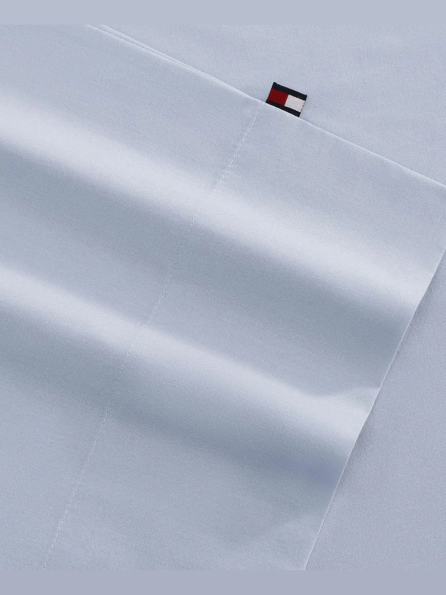Tommy Hilfiger комплект постельного белья однотонный из хлопка с охлаждающим эффектом плотность — изображение 4 из 6, синий