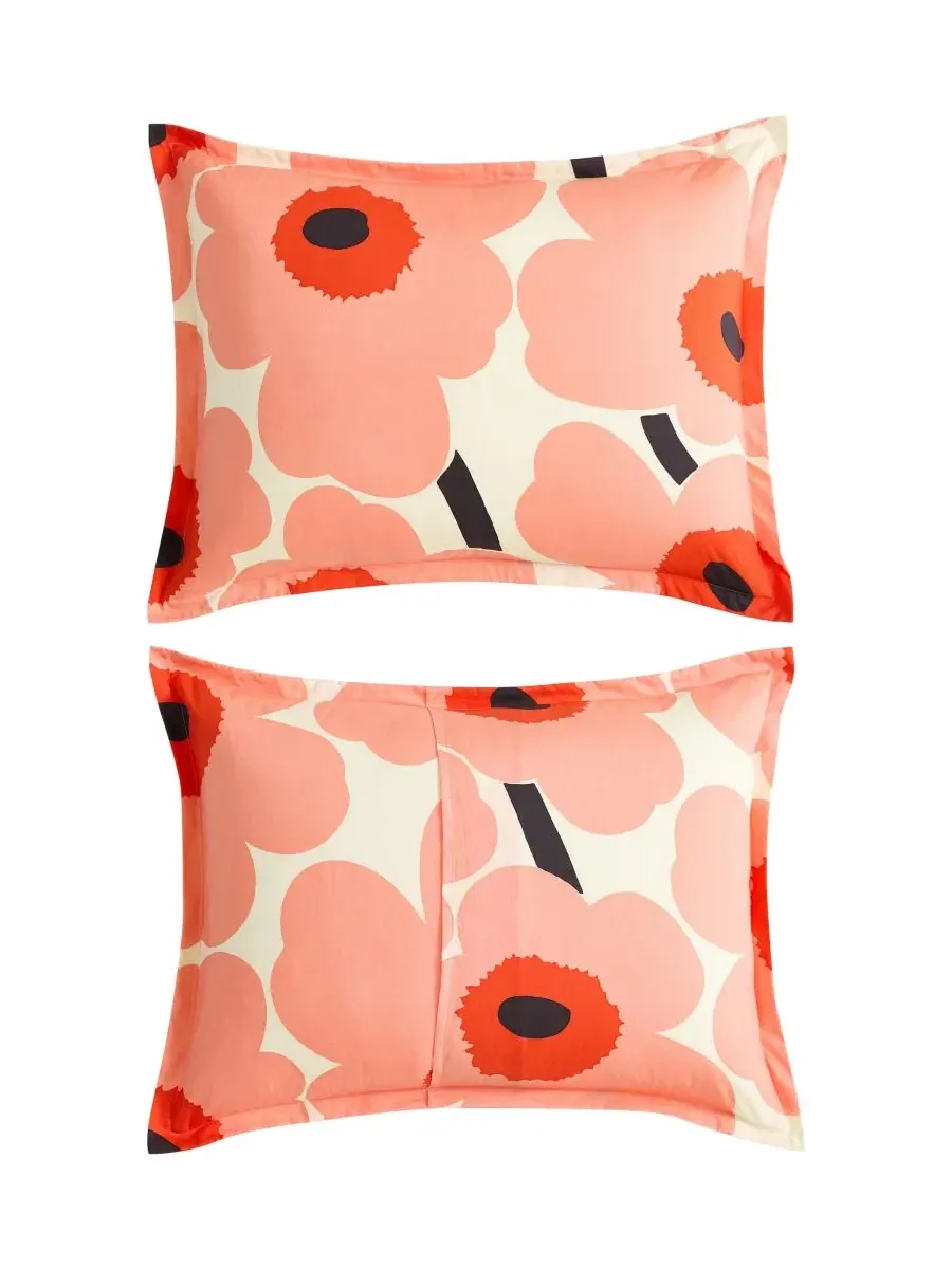 Комплект стеганого одеяла Unikko Cotton Marimekko — изображение 7 из 7, коралл