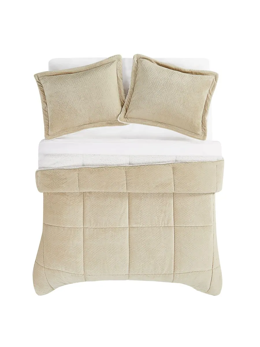 Комплект постельного белья Basket Carved Softness, 2 предмета, размер Twin/Twin XL Truly Soft — изображение 4 из 5, бежевый