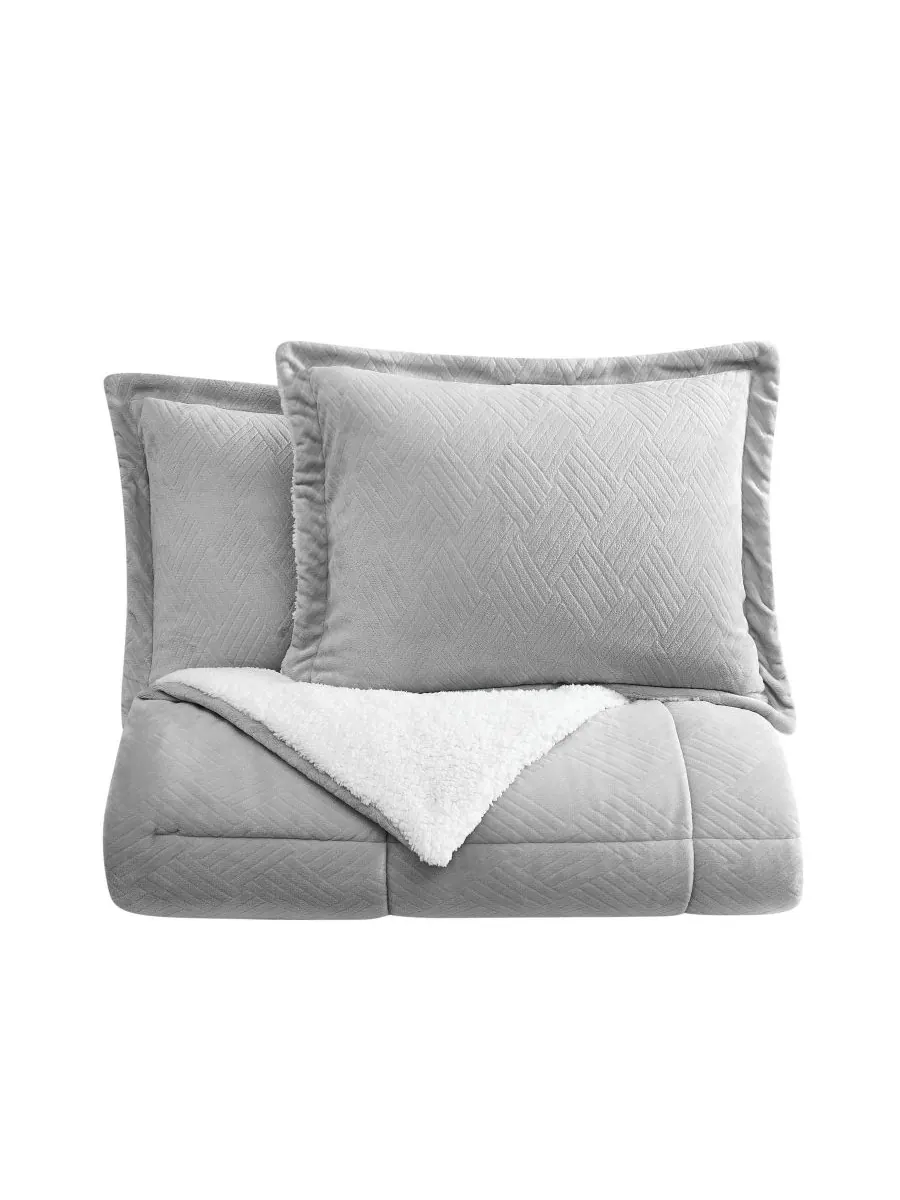 Комплект постельного белья Basket Carved Softness, 2 предмета, размер Twin/Twin XL Truly Soft — изображение 3 из 5, серый