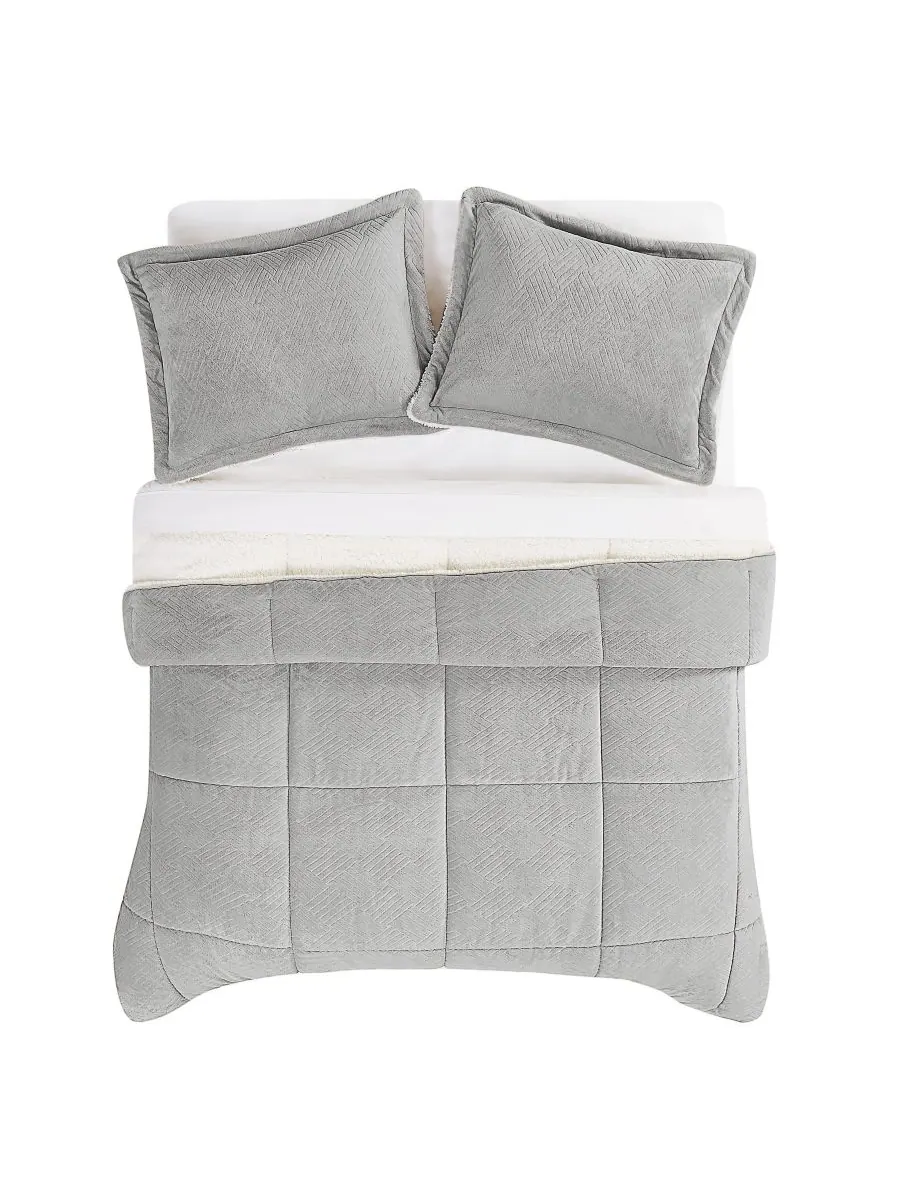 Комплект постельного белья Basket Carved Softness, 2 предмета, размер Twin/Twin XL Truly Soft — изображение 4 из 5, серый