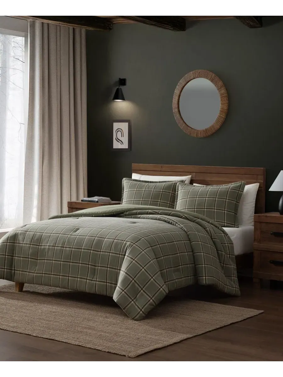 Комплект стеганого фланелевого одеяла Alpine Plaid, 3 предмета, Full/Queen Eddie Bauer — изображение 2 из 7