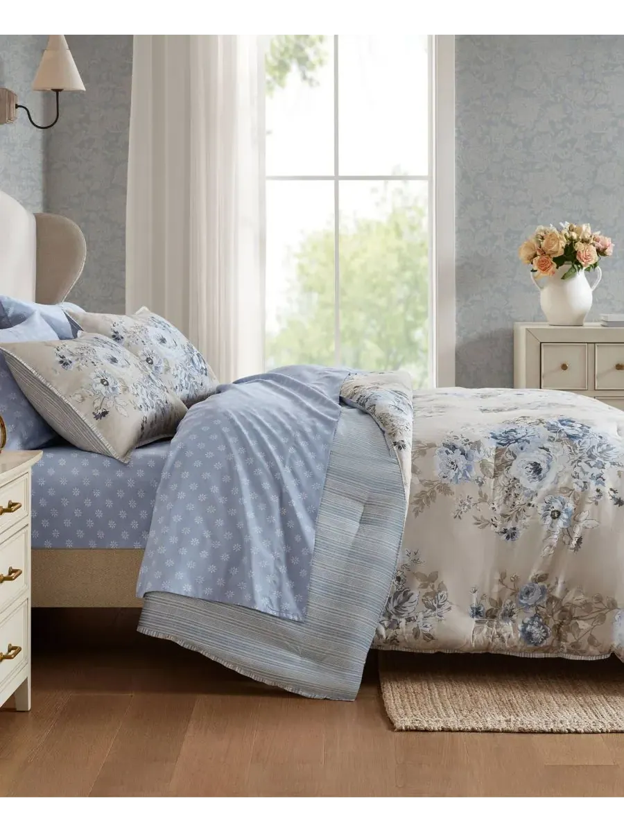 Комплект постельного белья Heather Vintage Floral из 7 предметов, размер King Madison Park — изображение 4 из 10