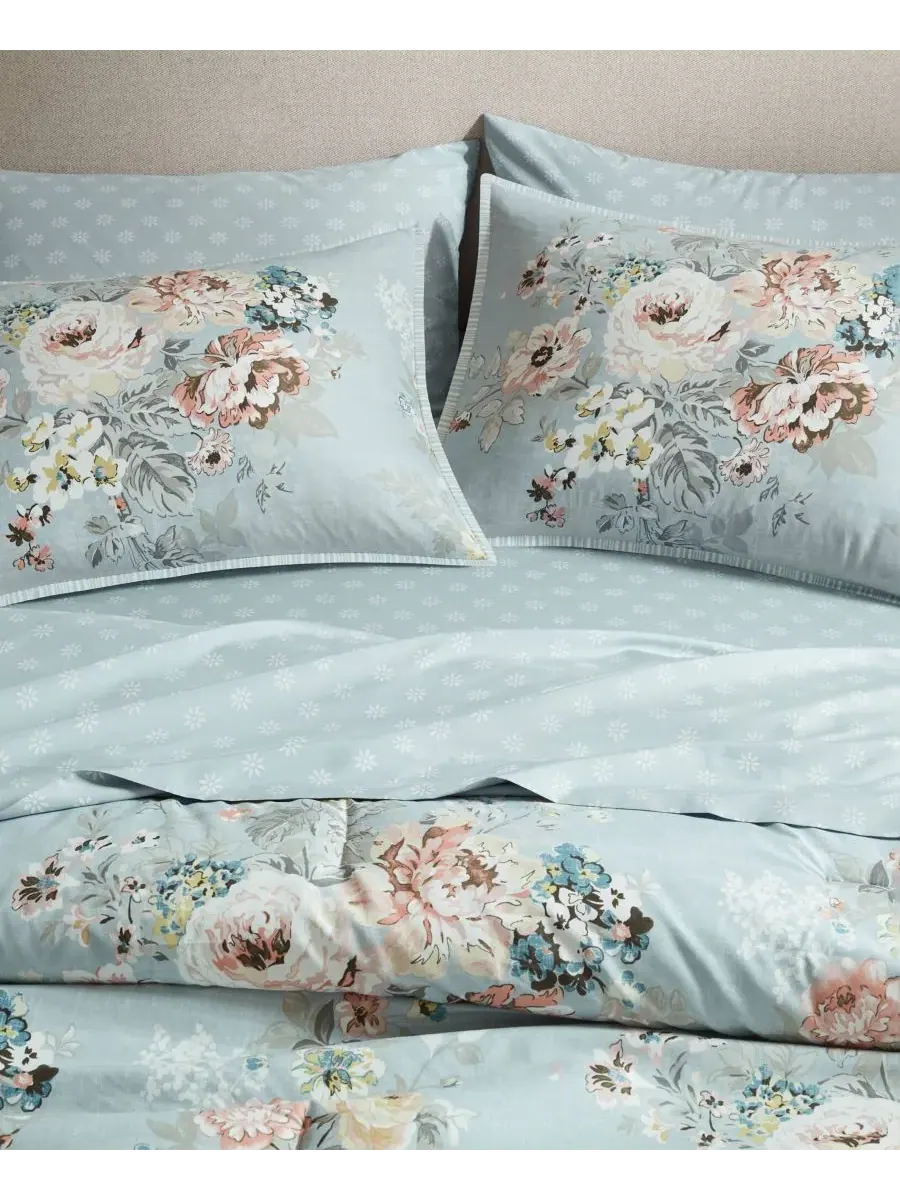 Комплект постельного белья Heather Vintage Floral из 7 предметов, размер King Madison Park — изображение 9 из 10, синий