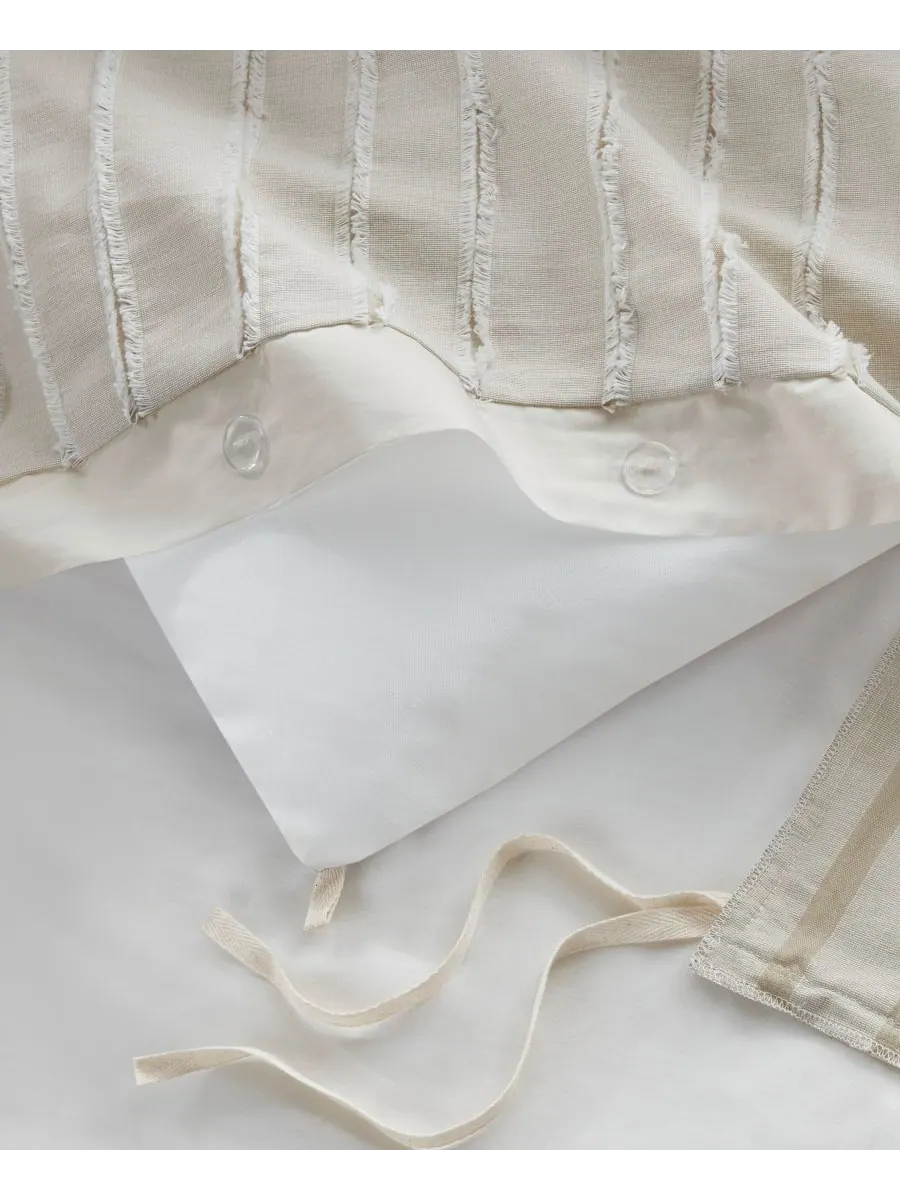 Комплект постельного белья Essence Oversized Cotton Clipped Jacquard, 9 предметов, размер King — изображение 2 из 10, белый