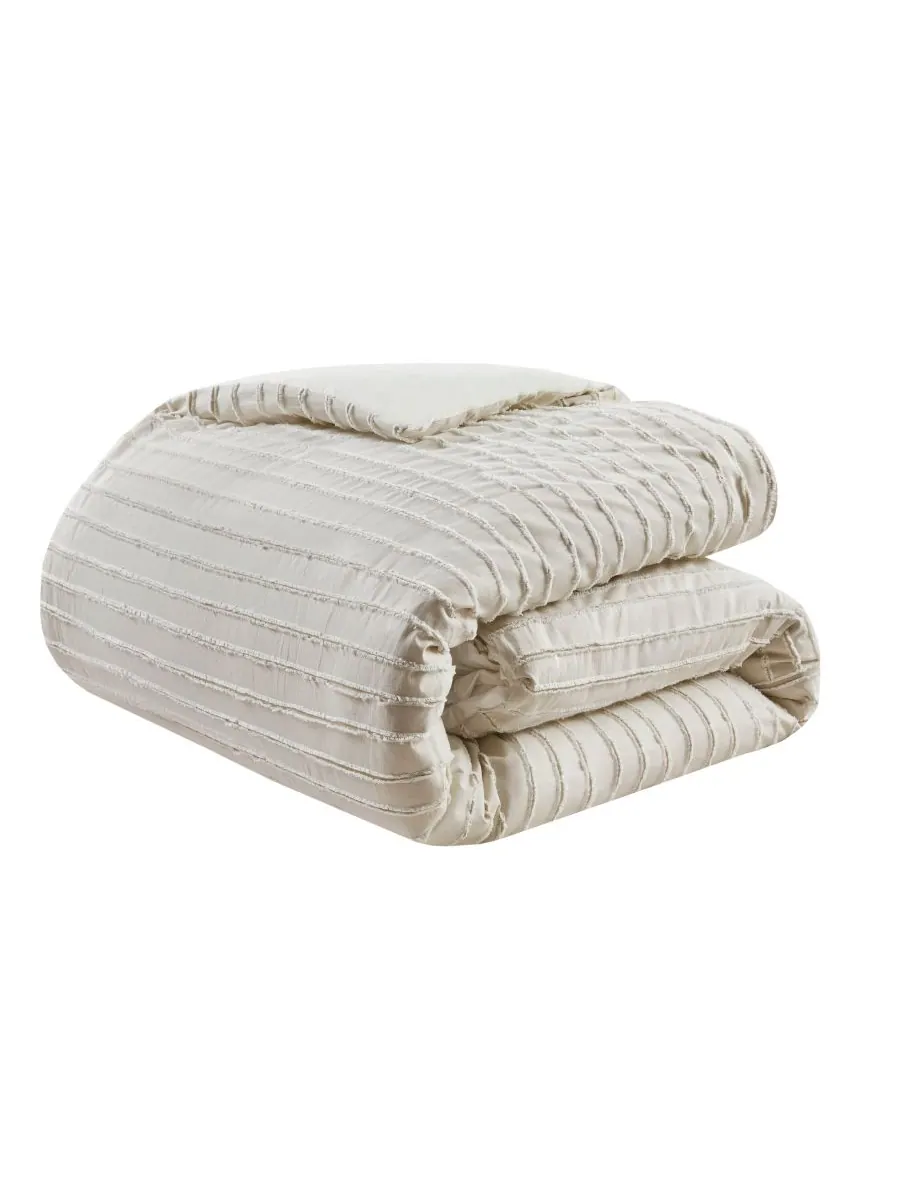 Комплект постельного белья Essence Oversized Cotton Clipped Jacquard, 9 предметов, размер King — изображение 5 из 10, белый